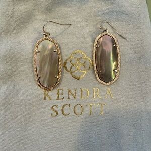 Kendra Scott Brown Mother of Pearl Earrings